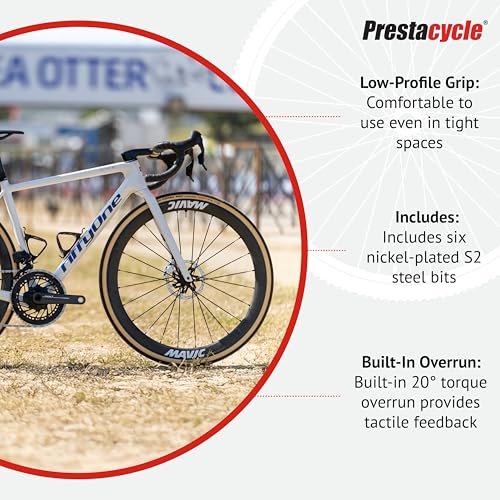 Prestacycle Mini TorqKey – 3Nm Preset Torque Tool with 6 S2 Steel Bits & Holder – Accurate, Compact, Unscrew-Safe – For Bike Maintenance, Torque Wrench for Pre-set Hex, Torx, Phillips Bolts - Image 5