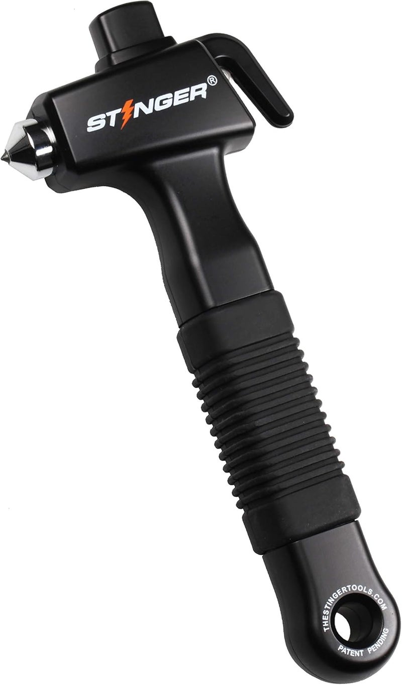 STINGER Super Duty Car Emergency Escape Tool, Hardened Carbon Steel Vehicle Safety Hammer, Spring Loaded Window Breaker, Razor Sharp Seat Belt Cutter, Auto Accident Life-Saving Rescue Tool (Black) - Image 1