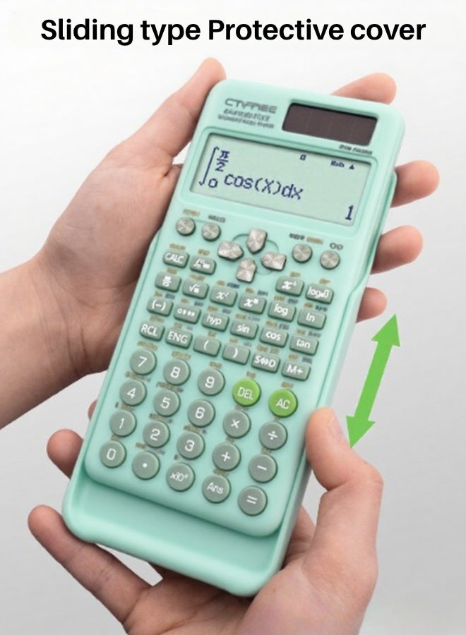 CTIFREE Scientific Calculator Fx-991ex Plus Second Edition, 417 Functions Scientific Calculator, Standard Scientific Calculator for Students/Teachers/Schools - Green - Image 4