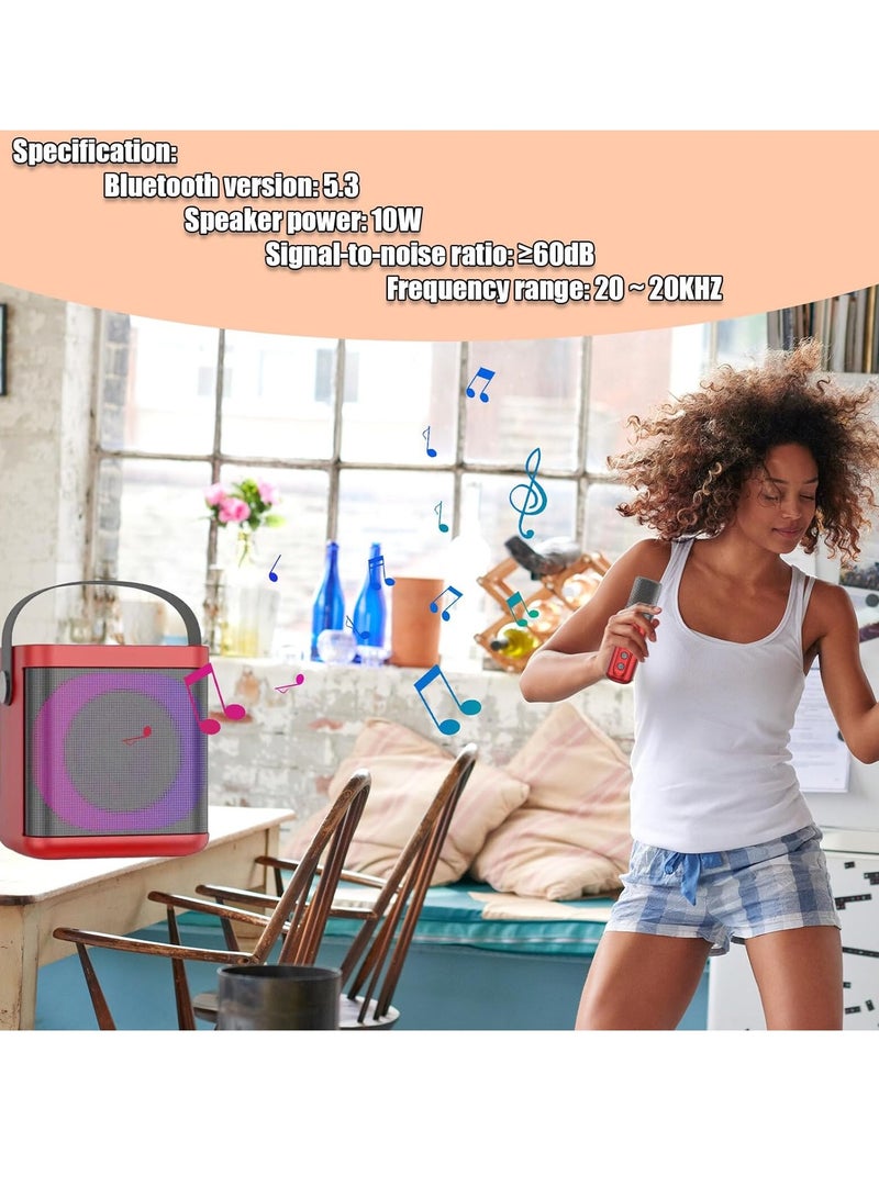 SU.YOSD YS307 Home Karaoke Portable Bluetooth Speaker Dual Wireless Microphone Red - Image 5