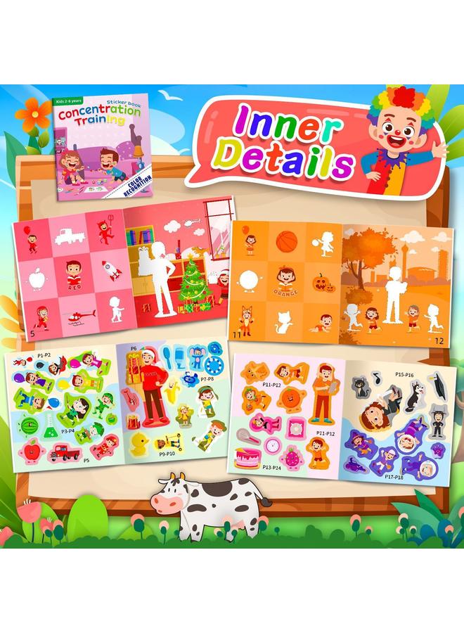 الأزرق جي دبليو 5 كتب ملصقات جديدة ، متضدات ألوان الذاكرة ، الإدراك المهني ، DIY كتاب هادئ - Image 3