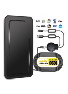 TV Antenna, TV Antenna for Smart TV Indoor Long 520+ Miles Range Support 8K 4K 1080p All TV's VHF UHF, Powerful TV Antenna Indoor with Signal Booster 23ft Coax HDTV Cable/AC Adapter 360°Reception