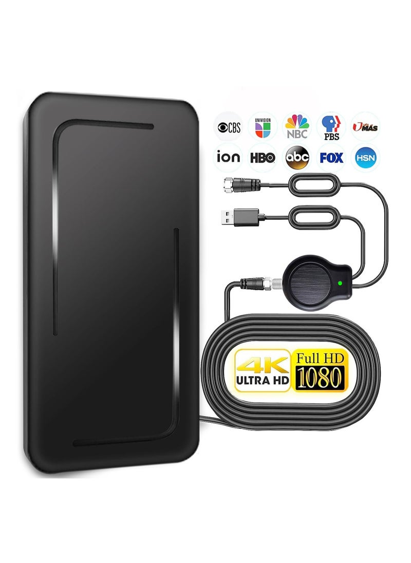 SYOSI - TV Antenna, TV Antenna for Smart TV Indoor Long 520+ Miles Range Support 8K 4K 1080p All TV's VHF UHF, Powerful TV Antenna Indoor with Signal Booster 23ft Coax HDTV Cable/AC Adapter 360°Reception - Image 1