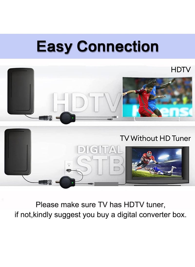 SYOSI - TV Antenna, TV Antenna for Smart TV Indoor Long 520+ Miles Range Support 8K 4K 1080p All TV's VHF UHF, Powerful TV Antenna Indoor with Signal Booster 23ft Coax HDTV Cable/AC Adapter 360°Reception - Image 1