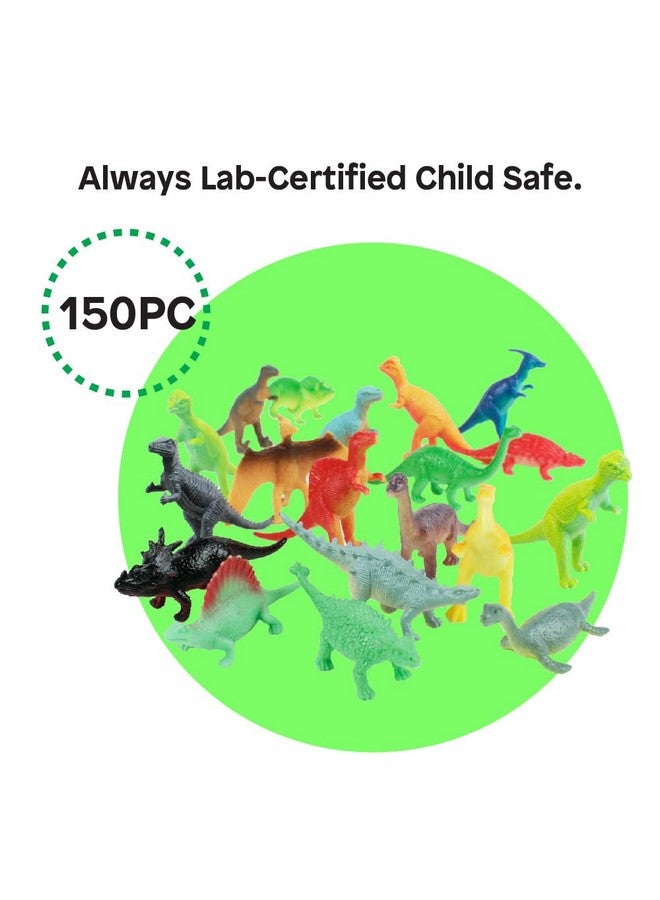 Boley 150 Pack Miniature Dinosaur Toy Set - Colorful Mini Plastic Dinosaur Figure Variety Pack - Perfect for Party Packs, Party Favors, Cake Toppers, and Stocking Stuffers! - Image 4