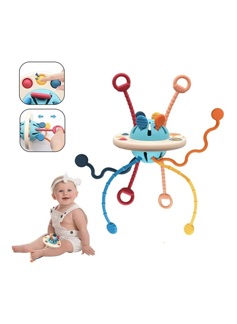 SYOSI Pull String Activity Montessori Toys UFO Food Grade Silicone Sensory Fine Motor Skills Gift Exercise Hand Fine Movements - Image 1