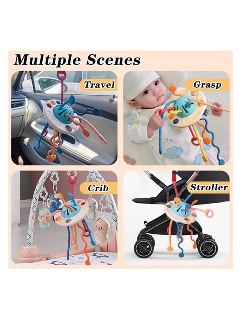 SYOSI Pull String Activity Montessori Toys UFO Food Grade Silicone Sensory Fine Motor Skills Gift Exercise Hand Fine Movements - Image 2