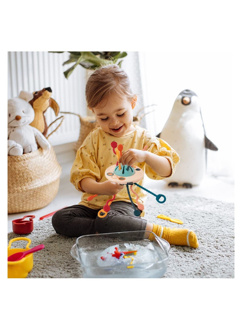 SYOSI Pull String Activity Montessori Toys UFO Food Grade Silicone Sensory Fine Motor Skills Gift Exercise Hand Fine Movements - Image 4