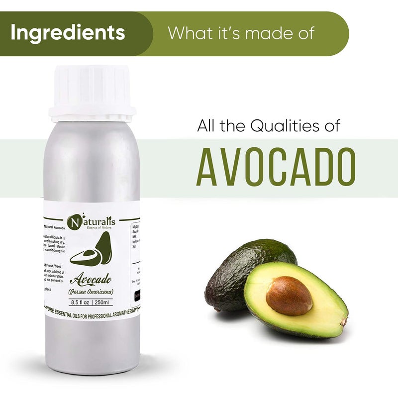 Naturalis Essence of Nature Pure Cold Pressed Avocado Oil Moisturizer for Dry Skin Body and Hair  250ml - Image 2