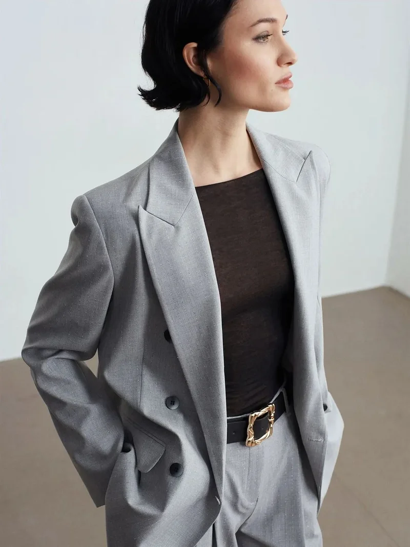 ديلفين Dilvin Women's Crepe Blazer Jacket