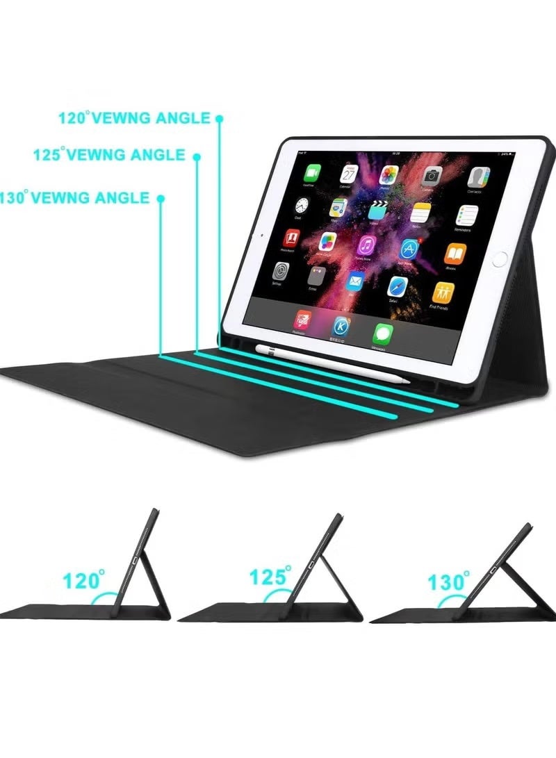 أوميكسبرو حافظة لجهاز iPad Pro مقاس 9.7 بوصة مزودة بلوحة مفاتيح لأجهزة iPad من الجيل السادس 2018 وأجهزة iPad من الجيل الخامس 2017 وأجهزة iPad Air 2/Air 1 مزودة بلوحة مفاتيح لاسلكية قابلة للفصل وتقنية بلوتوث، لون أسود - Image 5