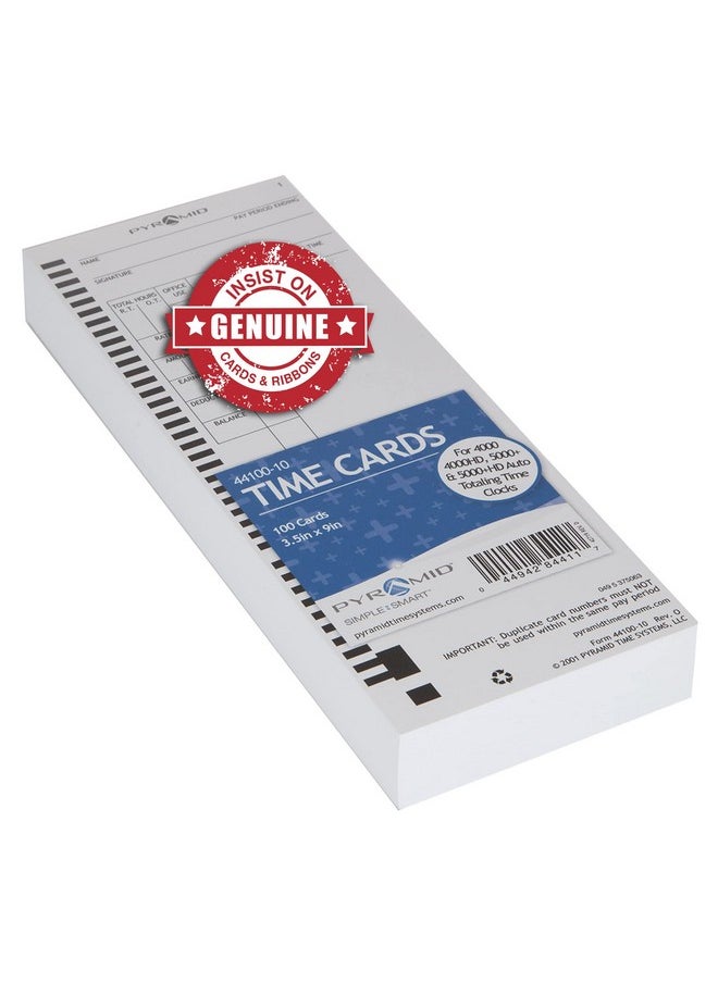 Pyramid Time Systems Pyramid™ 30% Recycled Time Cards For Pyramid Models 4000 & 5000, 9" X 3 1/2", Pack Of 100  - Image 2
