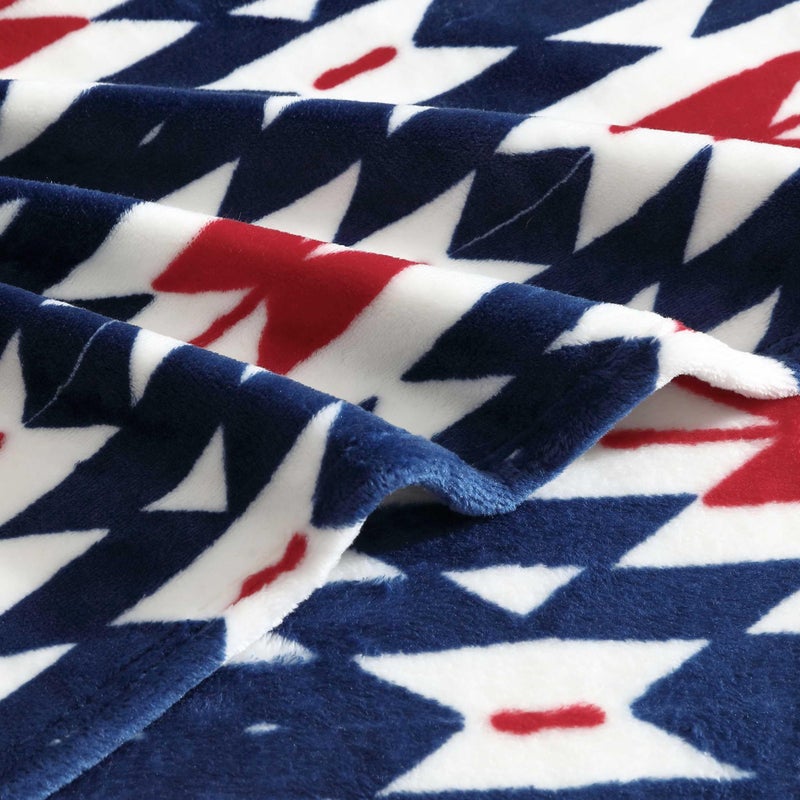 Wrangler - Throw Blanket  Soft Plush Fleece Bedding  Yellowstone Inspired  Western Decor for Bed or Couch (Navajos Blue  50"" x 70"") - Image 3