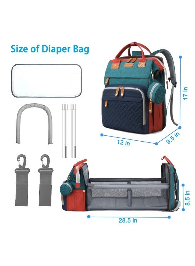 ASIV Baby Diaper Bag with Changing Pad – Waterproof, large-capacity diaper bag, perfect for moms and dads, with USB charging port and stroller straps. Baby shower gift. (RGB – likely refers to color options or lighting feature, please confirm) - Image 2