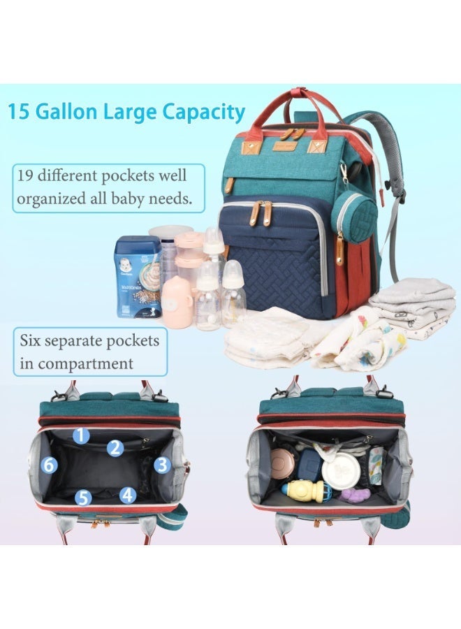 ASIV Baby Diaper Bag with Changing Pad – Waterproof, large-capacity diaper bag, perfect for moms and dads, with USB charging port and stroller straps. Baby shower gift. (RGB – likely refers to color options or lighting feature, please confirm) - Image 5