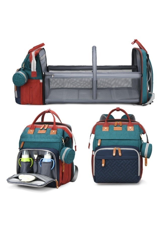 ASIV Baby Diaper Bag with Changing Pad – Waterproof, large-capacity diaper bag, perfect for moms and dads, with USB charging port and stroller straps. Baby shower gift. (RGB – likely refers to color options or lighting feature, please confirm) - Image 1