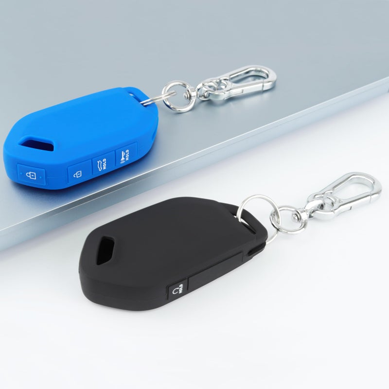 TANDRIVE غطاء مفتاح TANDRIVE 5 أزرار لكيا 2026 سبورتاج 2026 2025 K4 K5 سورينتو تيليوريد 2022-2026، سيليكون، عبوة من 2، أسود وأزرق - Image 1