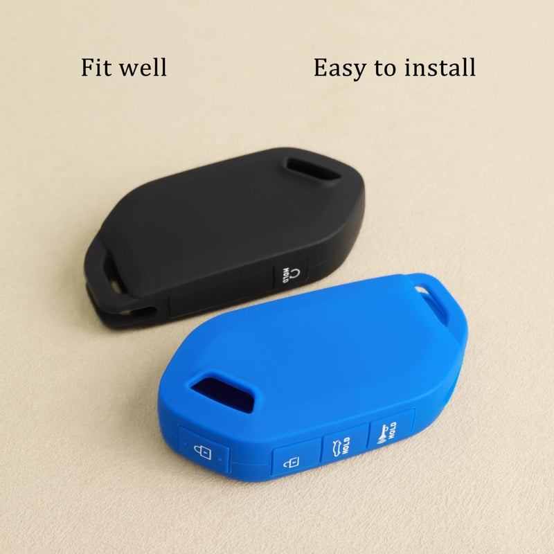 TANDRIVE غطاء مفتاح TANDRIVE 5 أزرار لكيا 2026 سبورتاج 2026 2025 K4 K5 سورينتو تيليوريد 2022-2026، سيليكون، عبوة من 2، أسود وأزرق - Image 4