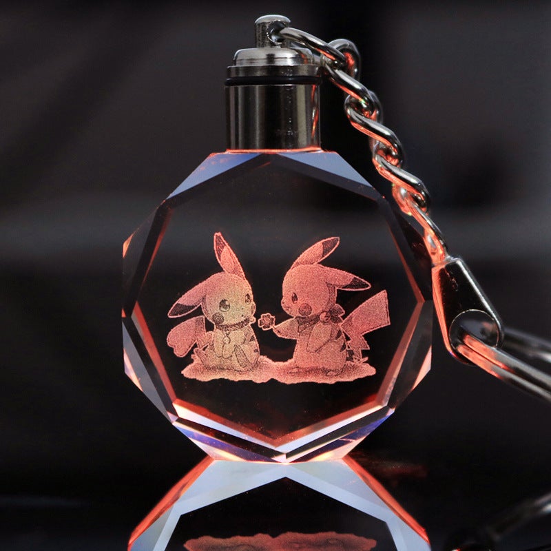 Pendant Keychain Peripheral Luminous Crystal Gift Can Be Engraved - Image 3