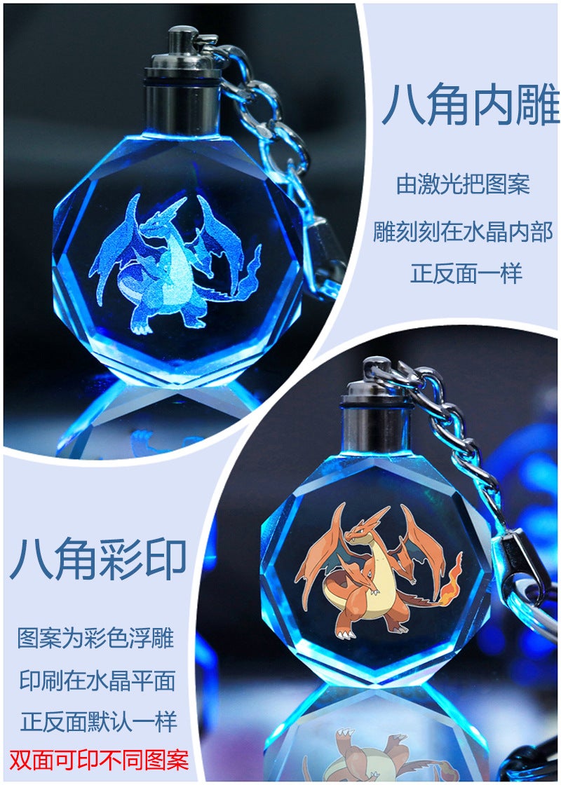Pendant Keychain Peripheral Luminous Crystal Gift Can Be Engraved - Image 5