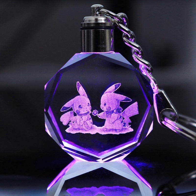 Pendant Keychain Peripheral Luminous Crystal Gift Can Be Engraved - Image 4