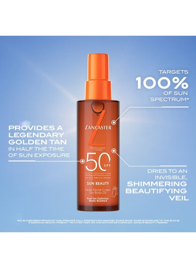 Lancaster Sun Beauty Satin Dry Oil Fast Tan Optimizer for Body SPF50 150ml - Image 2