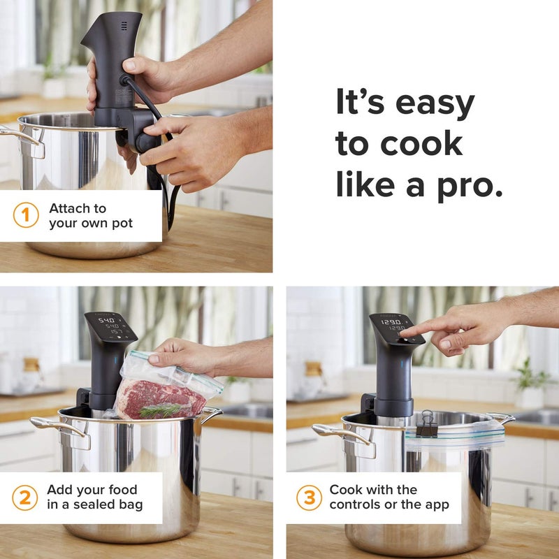 Anova Culinary Anova Culinary Sous Vide Precision Cooker Pro, 1200 Watts, Black and Silver  - Image 3