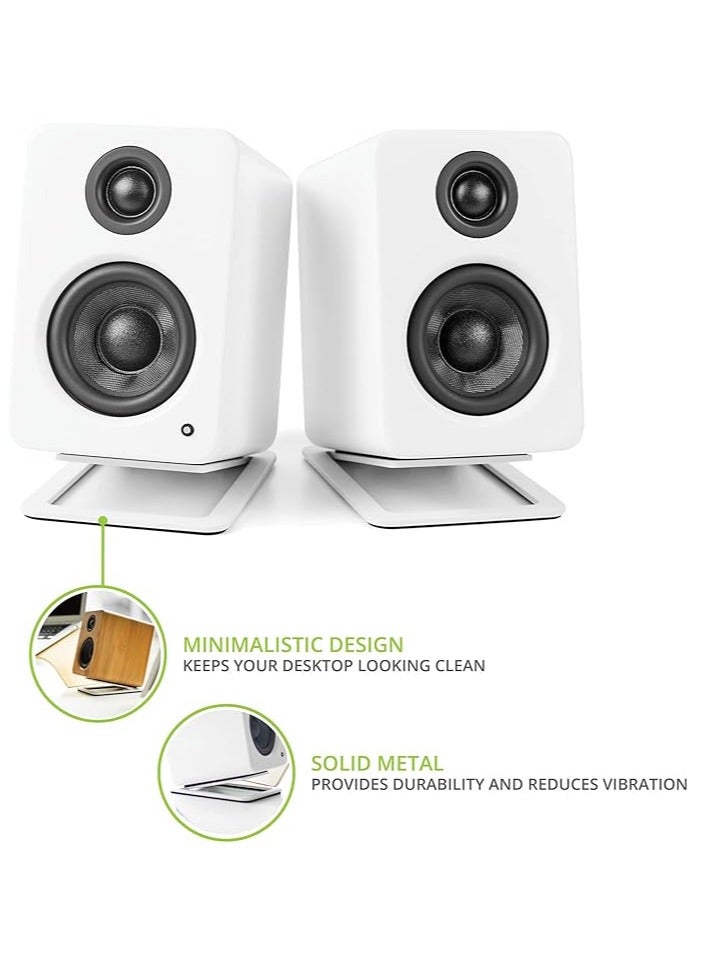 Desktop Computer Audio Stand, Desktop Computer Speaker Bracket Bracket (White, 11.5*15.5*0.03cm) - Image 2