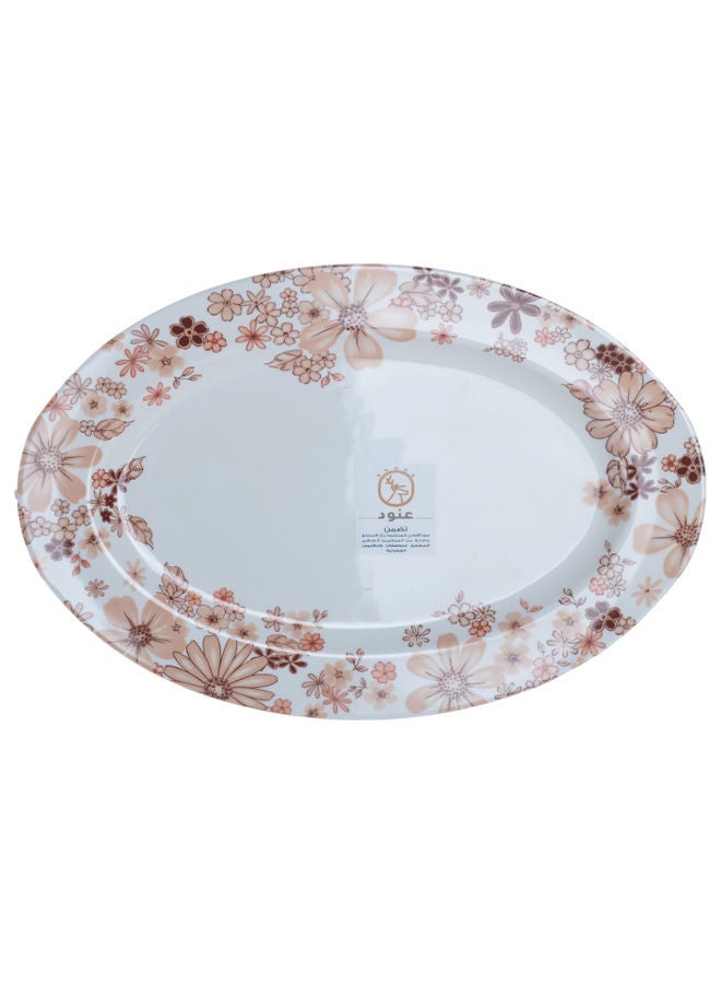 Anood 12-Piece Melamine Oval Serving Dish 12 inch White/Floral - Image 2