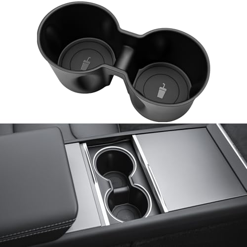 KUNIST Cup Holder Insert for Tesla Model Y 2026 TPE Center Console Drink Holder Accessories Compatible with 20252026 New Model Y Juniper and 20242026 Model 3 - Image 1