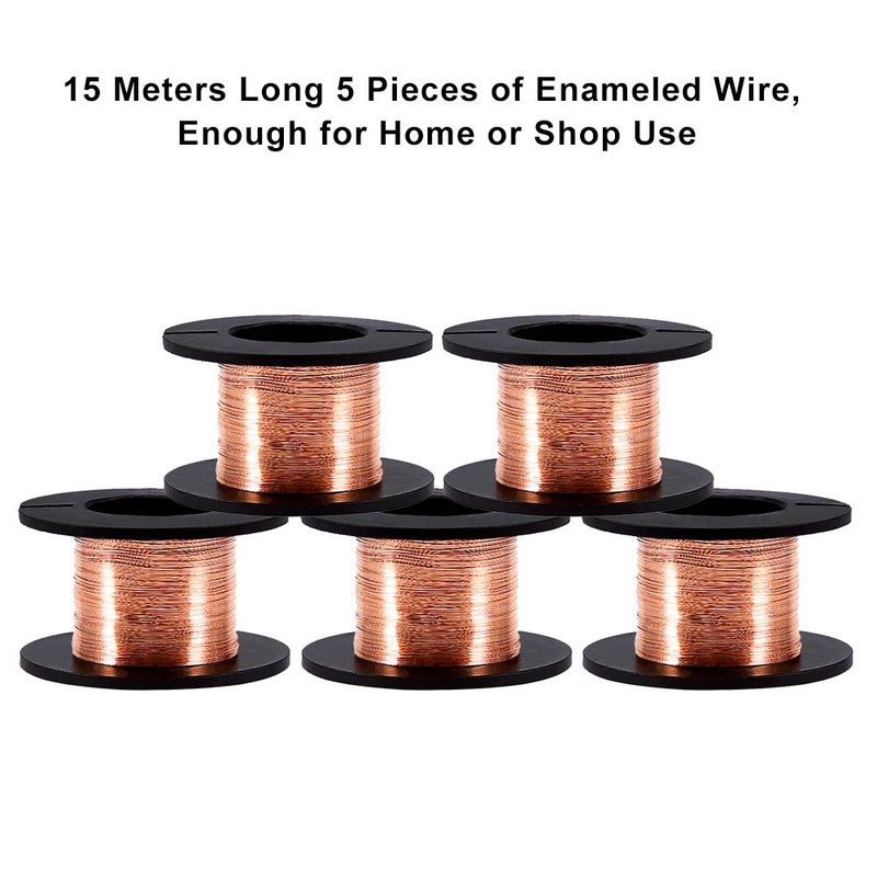 143 5PCS Enameled Jumper Wire 0.1mm, 5 Strand Copper Winding Wire, 15m, for Transformers, Inductors, Motors, Speakers, Hard Drive Head Actuators, Electromagnets - Image 2