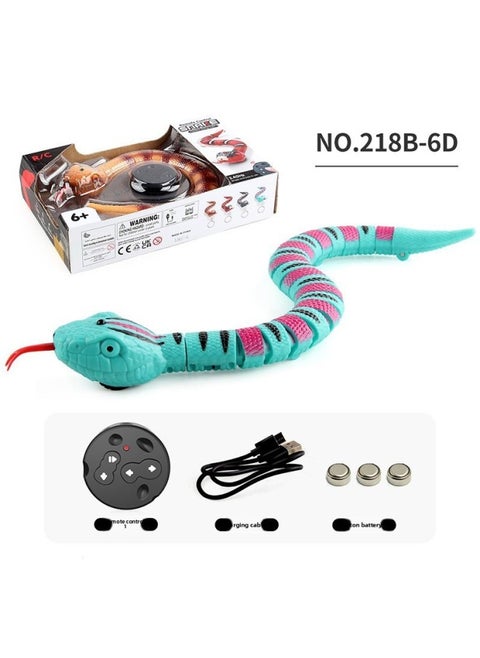 Children's Funny Remote Control Snake Cobra Remote Control Mouse Electronic Pet Infrared Remote Control Simulation Electric Toy-color:218B-6D Rattlesnake Blue Green 218g-Specifications:Support Labeling And Qualification Reports