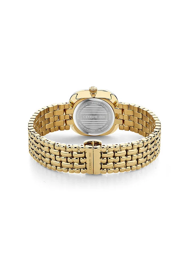 CERRUTI 1881 Women's Square Shape Stainless Steel Band Analog Wrist Watch 28 mm - White Dial - CIWLG2225202
