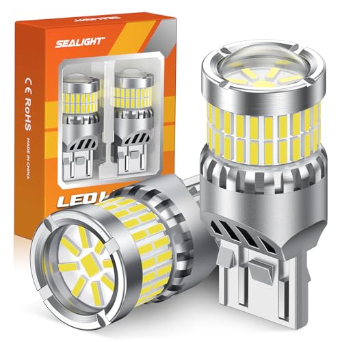 SEALIGHT 7440 7443 LED Bulbs Reverse Lights Upgraded T20 7444 7441 W21W 992 LED 56SMD with Projector Lens for Backup Tail Brake Parking Lights 6000K White Pack of 2 - Image 1