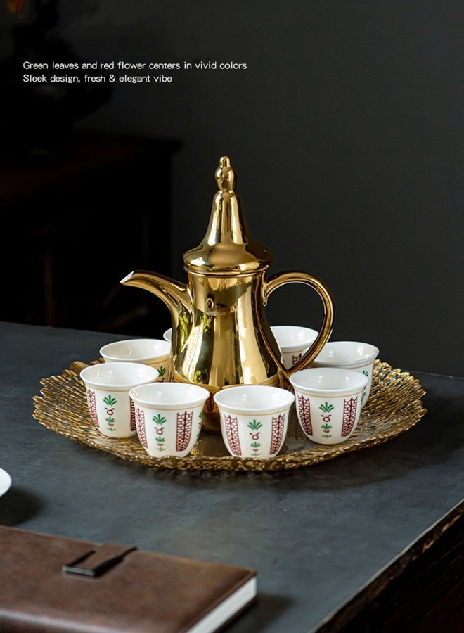 HOOPZOZA مجموعة أكواب القهوة السيراميكية HOOPZOZA 6 قطع سعة 70 مل للقهوة التركية والكابتشينو واللاتيه في علبة هدايا - Image 4