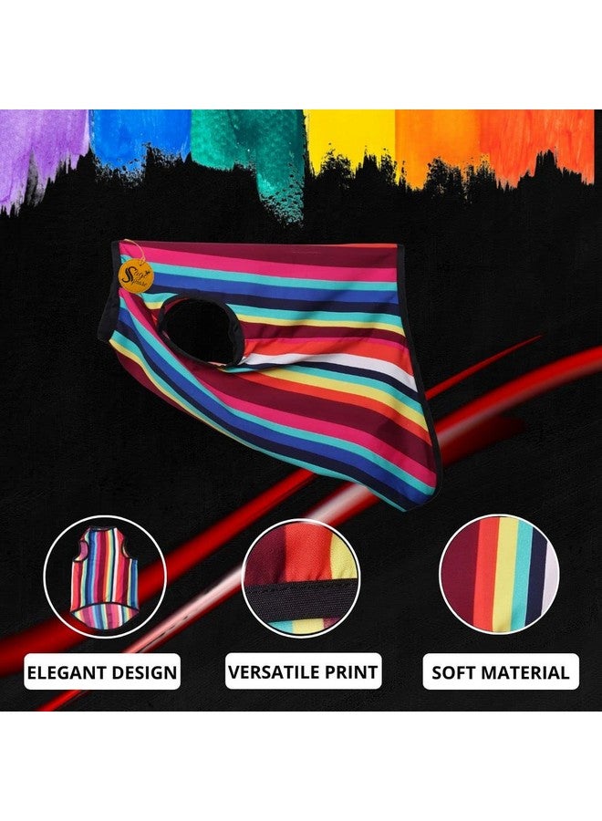Sage Square Funky Soft Material Dog T-Shirt | Cool/Funky Print Pet | Soft Light Weight | Comfortable & Breathable Dog Clothing | Trendy Vest Outfit (Xxlarge - 28 Inch) (Colorfull Stripes Print) - Image 3