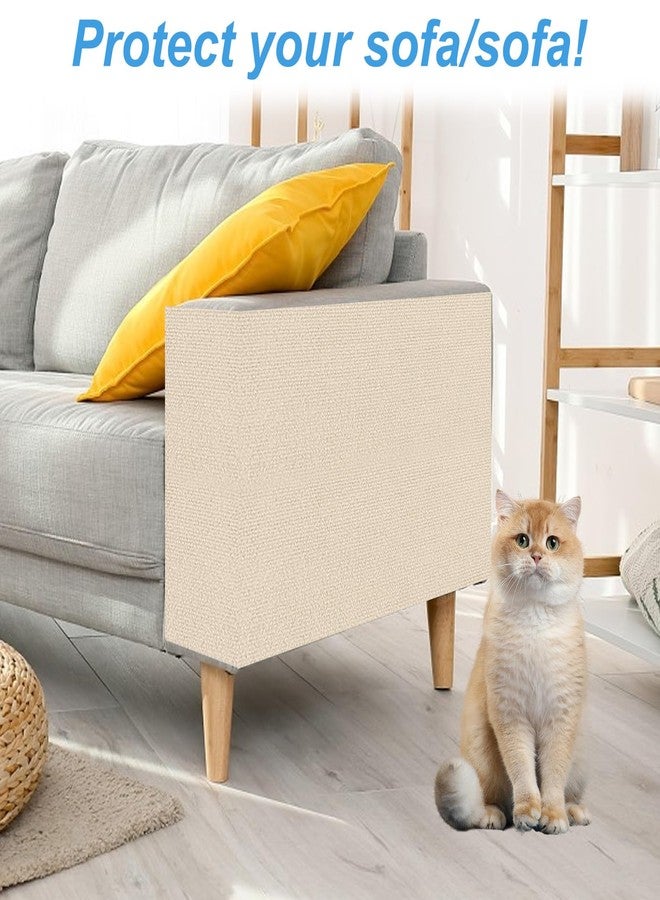 YEXEXINM Trimmable Cat Scratching Post Carpet Covered 78.7”x15.8” Self-Adhesive Cat Tree Shelves Replacement Parts Mat Cat Scratcher for Cat Tree Shelves Steps Couch Furniture DIY Protector(Beige) - Image 5