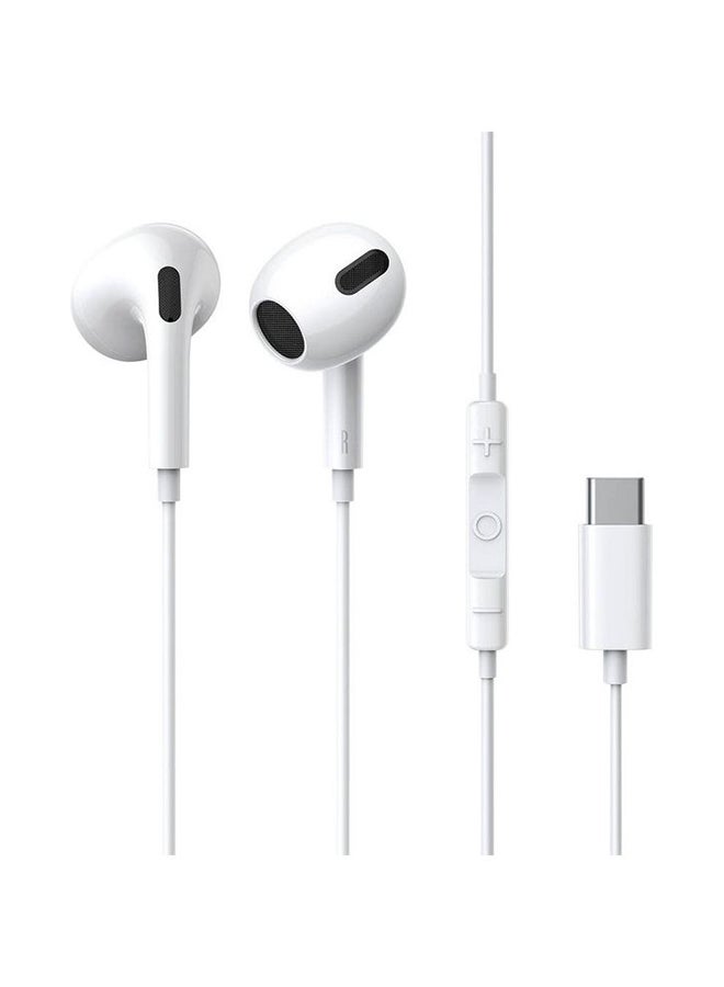 بيسوس سماعة رأس USB C، سماعات أذن سلكية من النوع C مع ميكروفون وتحكم في مستوى الصوت، سماعة أذن داخل الأذن لـ Google Pixel Oneplus Samsung Galaxy iPad Pro وMacBook أبيض أبيض - Image 1