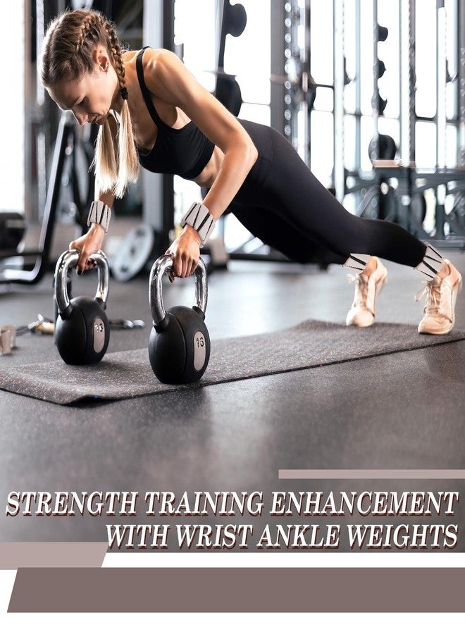 Vinsot Wrist and Ankle Weights for Women Men Set of 4(1 lb Each) adjustable Arm Leg Silicone Weighted Wristbands Bracelets for Pilates Yoga Gym Workout Running Walking Strength Training(Beige) - Image 5
