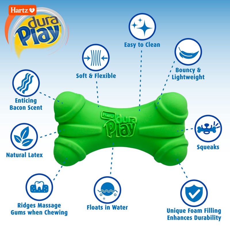 HARTZ Dura Play Soft Dog Bone Toy, Assorted Colors, 1 Ea, for Medium breeds - Image 2