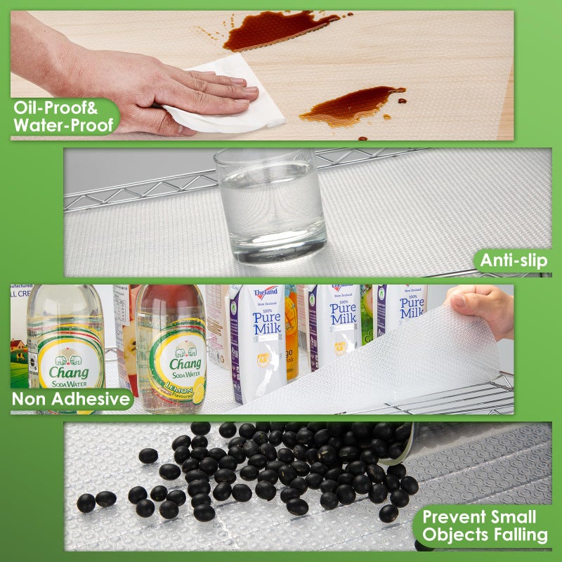 AMZABBY Shelf Liner for Wire Shelving. 18x197'', Easy to Cut. Thick/Waterproof/Non-Slip Non-Adhesive Stain-Proof for Clear Liner/Kitchen/Cabinet/Drawer - Image 4