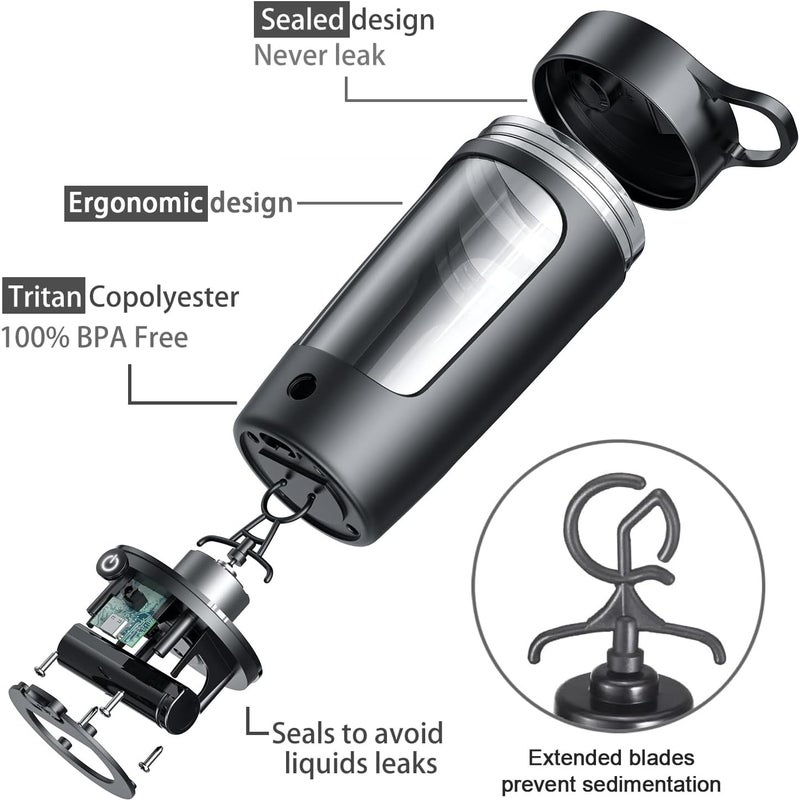 JOTER & LIBEAR Electric Shaker Bottle, Blender Bottles, Made with Tritan - BPA Free - Portable Mixer Cup/USB Rechargeable Shaker Cups for Protein Shakes and Meal Replacement Shakes, 22 oz - Image 2