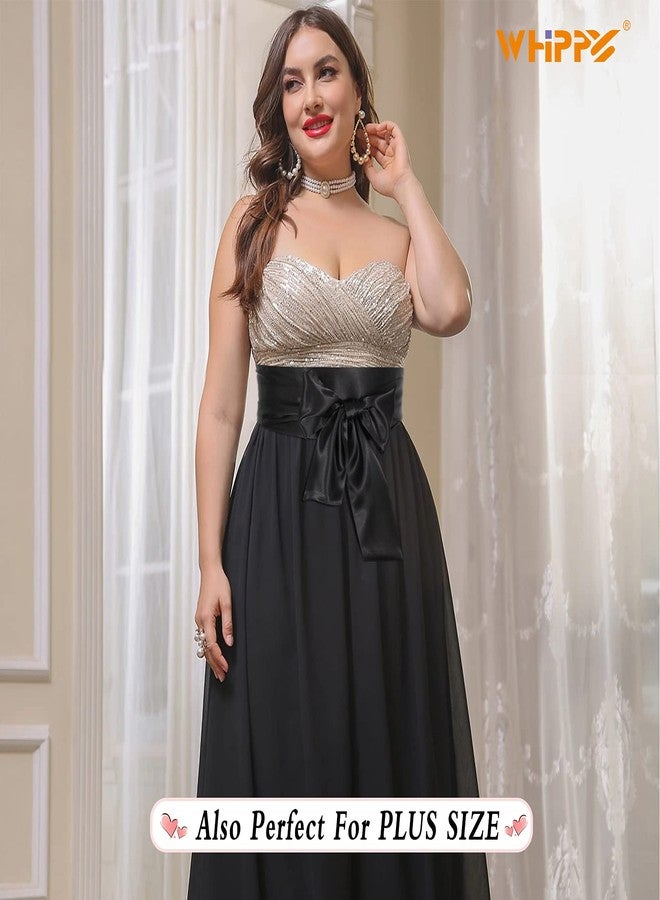 ويبي حزام نسائي طويل من WHIPPY لحفلات الزفاف، مناسب للعرائس والمناسبات الخاصة، عرضه 3.74 بوصة، وطوله 98 بوصة، لونه أسود. - Image 4