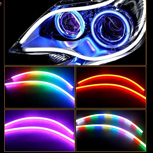 LEDCARE Car Headlight LED Strips, LEDCARE 24 Inch Exterior Car Lights with Dreamcolor Chasing, Flexible Waterproof LED Daytime Running Light Strip with Wireless APP Control, 2-Pack - Image 2
