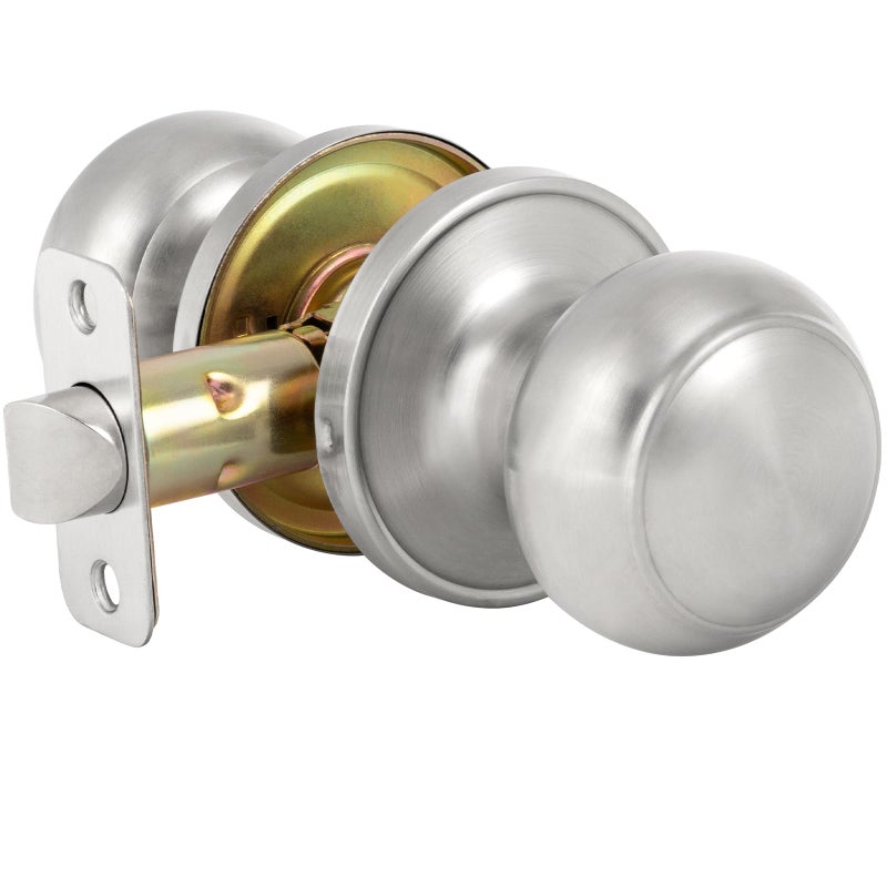 HOSOM Passage Door Knob Satin Nickel Door Knobs Keyless Doorknobs for Interior Doors Hallway Closet and More No Locking Door Handle 1 Pack