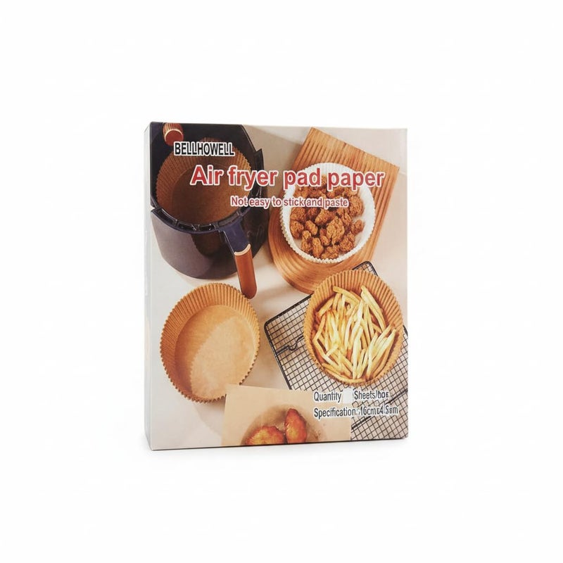 Air Fryer Disposable Paper Liner, Non-Stick, Oil-proof, Water-proof Parchment for Baking, Roasting, Microwave, Round, 16CM, 50 Pieces - Image 2