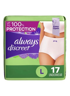 Always Discreet Incontinence & Postpartum Underwear For Women 17 Count