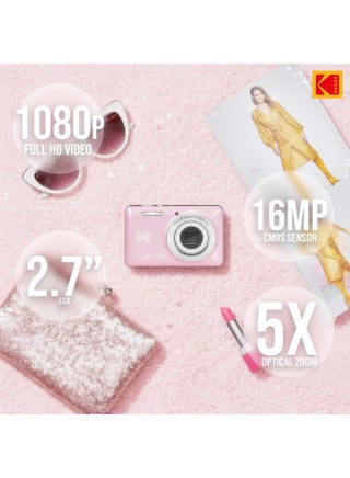 كاميرا رقمية Kodak PIXPRO FZ55-BK بدقة 16 ميجابكسل مع زوم بصري 5X وزاوية واسعة 28 مم وشاشة LCD بحجم 2.7 إنش - view 3
