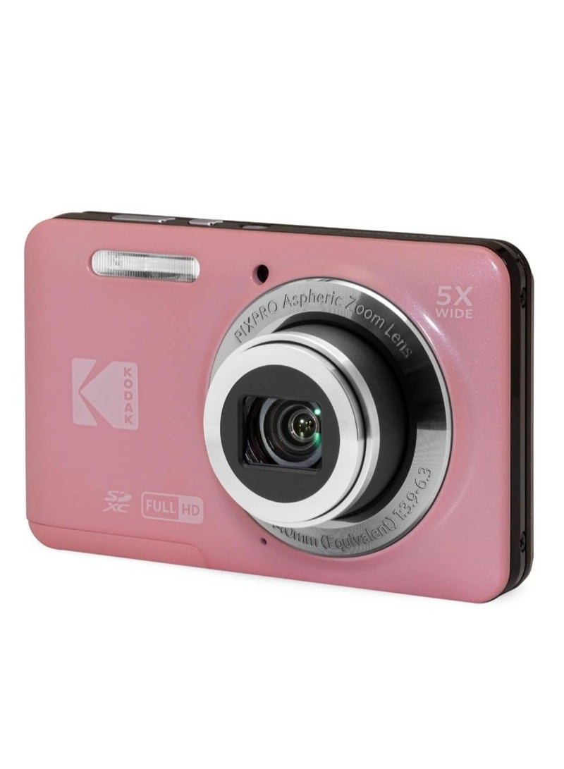 كوداك كاميرا رقمية Kodak PIXPRO FZ55-BK بدقة 16 ميجابكسل مع زوم بصري 5X وزاوية واسعة 28 مم وشاشة LCD بحجم 2.7 إنش - Image 1