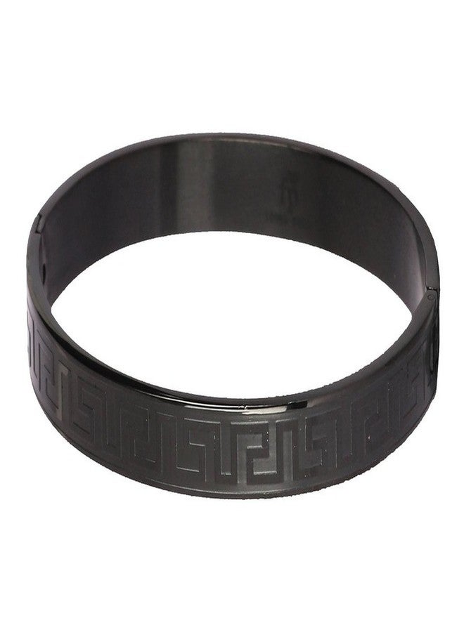 ZIVOM® Stainless Steel Black Oval Kada Bracelet For Men - Image 2
